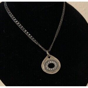 Silpada Sterling Anemone Necklace Oxidized Textured CZ Double Strand N2147